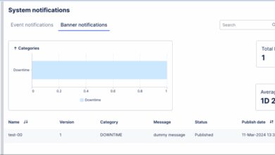 system notifications